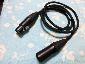 XLR 3ピン メス - XLR 3ピン オス 102SSC 16芯 ブレイド編み込み インターコネクトケーブル 100cm 2本1組 黒色 (カスタム可)