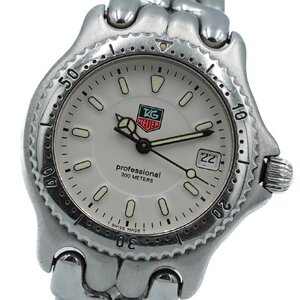 1円 稼働 良品 TAGHEUER タグホイヤー プロフェッショナル WG1212-K0 QZ クオーツ デイト 3針 白文字盤 SS 腕時計 メンズ 0637020241217