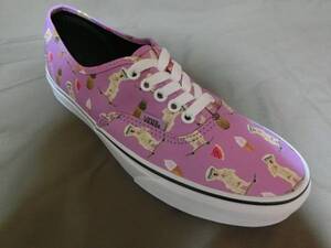 USA購入 激レア 可愛らしいサングラス犬フルーツ ソフトクリーム絵柄 バンズ 【Vans】オーセンティック【Authentic】26.5㌢ キャンバス素材