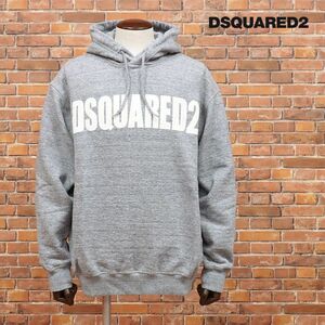 1円/春夏/DSQUARED2/Lサイズ/イタリー製パーカー S74GU0602 ロゴ レタード プリント BIGシルエット 新品/グレー/id181b/