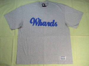 ★DOUBLEHARD★ダブルハード★Whards★ワッペンロゴTシャツ★灰色/青★XL★