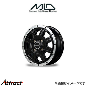 MID ロードマックス WF8 アルミホイール 4本 モコ 22系(12×4J 4-100 INSET42 セミグロスブラック+フランジポリッシュ)ROADMAX WF8