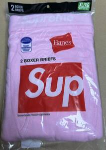 Supreme / Hanes Boxer Briefs (2 Pack) Pink(21FW) 新品未使用XL ステッカー1枚付き