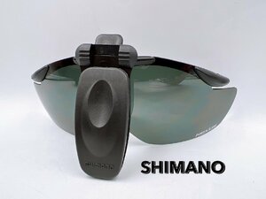 SHIMANO シマノ キャップのツバにクリップオン 偏光グラス サングラス HG-122E キャップグリップ ケース付き 現状品 【AJ099】