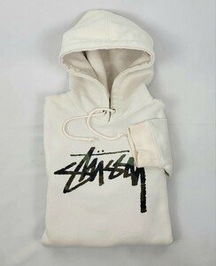 00s STUSSY カモフラ柄 ロゴプリント スウェットパーカー ナチュラル Sサイズ 00年代 ステューシー スエットパーカー オフホワイト Y2K