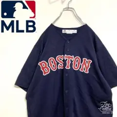 超人気❗️MLB ベースボールシャツ　L刺繍古着希少レア半袖レッドソックス吉田正尚