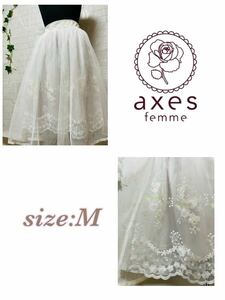 レディース axes femme POETIQUE お花刺繍チュール キナリ コスプレレース フェミニン ガーリー ホワイトサイズM 041024-008