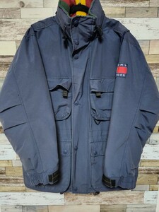 TOMMY HILFIGER　トミーヒルフィガー　ナイロン　中綿ジャケット　S　ネイビー　