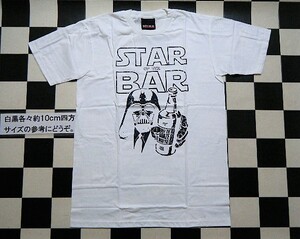 スターウォーズ パロディ 半袖Tシャツ L 白 Z3043 新品 身幅約53㎝　STAR of the BAR ダースベイダー