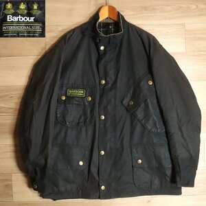 $5T/Y9.13-3　　90s　ビンテージ　イギリス製　Barbour　バブアー　インターナショナル　オイルドジャケット　モーターサイクル