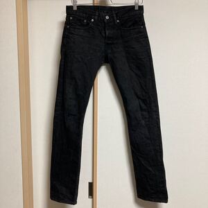 RRL ダブルアールエル ラルフローレン スリムナローセルビッジデニムパンツ ブラックジーンズ W29 USA製