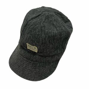 【 RRL 】 美品 ブラック シャンブレー ワーク キャップ レザー Rail Man Cap 59cm レイルマン Ralph ラルフ