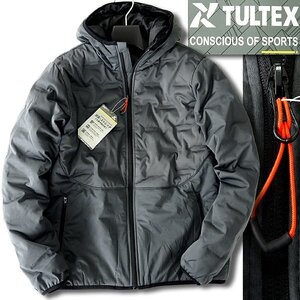 新品 タルテックス 秋冬 防風 ストレッチ 圧着 中綿 フーディー ブルゾン M 濃灰 【2-2504_14】 TULTEX パーカー ジャケット メンズ