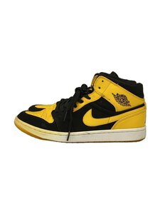 NIKE◆AIR JORDAN 1 MID/エアジョーダンミッド/ブラック/554724-035/28cm/BLK