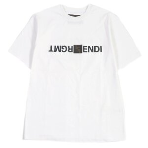 極美品□FENDI フェンディ FRAGMENT 23AW FS9626 T-SHIRT SS FFロゴ ズッカ ロゴデザイン 半袖Ｔシャツ ホワイト XXS イタリア製 正規品