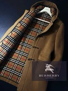 f12【超美品メルトンウール】定価20万●超美品BURBERRY 最高峰specially duffle●ダッフル コート バーバリーコート メンズ イギリス製