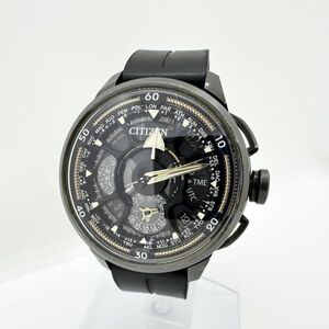 2717 CITIZEN シチズン サテライトウェーブ デイト F990ーT024611 創業100周年記念限定モデル 1076/1500 黒文字盤 ラバー メンズ