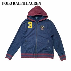 POLO RALPH LAUREN ポロラルフローレン ジップアップ パーカー 160cm キッズ ネイビー紺刺繍 ポニー