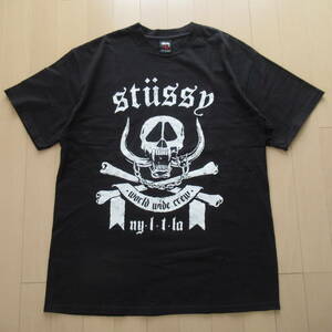 ★即決送込★ L MOTOR HEAD パロディ STUSSY 良品 Tシャツ T-shirt Tee 半袖 old oldstussy オールドステューシー モーターヘッド メタル