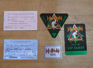 DEF LEPPARD VIPゲストパス CREW スタッフパス・チケット半券セット 美品 グッズ デフ レパード