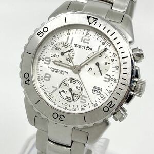 SECTOR 腕時計 ウォッチ クォーツ quartz Swiss サファイア クロノグラフ 回転ベゼル シルバー 銀 2653940055 セクター ジャンク Y1251