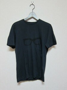 YVES SAINT LAURENT Tシャツ XS メガネ ブラック イブサンローラン