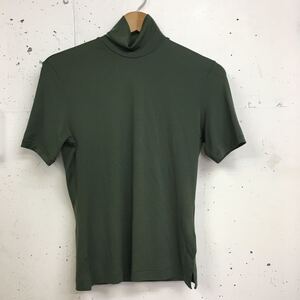 (k) Yohji Yamamoto ヨウジヤマモト ハイネック ナイロン Tee tシャツ サイズ2 グリーン カットソー トップス 無地 