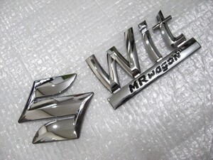 ★希少 スズキ MRワゴン Wit MF22S MRwagon Wit Sマークロゴ リア シルバーエンブレム2点 旧車 中古5