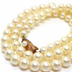 良質!!TASAKI(田崎真珠)《K14 アコヤ本真珠ネックレス》U 30.6g 約47.5cm 約5.5-9.0mm珠 pearl パール necklace jewelry DE0/EA0