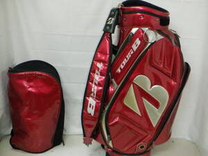 BRIDGESTONE GOLF TPUR-B 9.5型 3点式 アスリート ツアー★中古★(WINE/RED)ゴルフ キャディバック