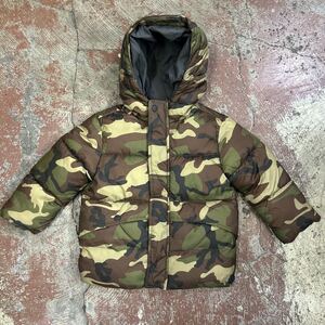 zara baby ザラ 子供服 迷彩 裏フリース 中綿ジャケット 2-3years 98cm Camo ダウンジャケット 八e1