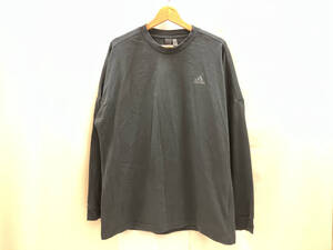 adidas アディダス 長袖Tシャツ バックプリント ルーズフィット HA1871 2XL ブラック