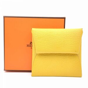 エルメス　コインケース　バスティア　小銭入れ　レザー　イエロー　黄色　箱　財布　HERMES　箱　◆3111/藤枝インター店