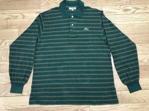 ★ シュミーズ ラコステ CHEMISE LACOSTE 長袖 ポロシャツ ボーダー 緑 グリーン 男性用 サイズ５■由122