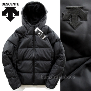 メンズ M ◆未使用 定価2.1万 デサント DESCENTE ダウンジャケット BK 黒 ブラック ロゴ刺繍 WATER REPELLENT はっ水 防風 保温