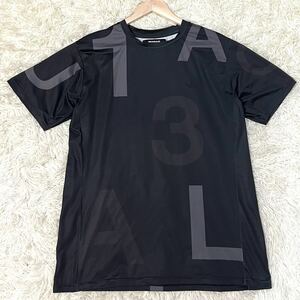 極美品/XLサイズ●1PIU1UGUALE3 RELAX 半袖 Tシャツ ウノピゥウノウグァーレトレ ワンポイントロゴ ストレッチ素材 黒 ブラック メンズ