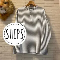 SHIPS ヘンリーネック ロングスリーブ Tシャツ