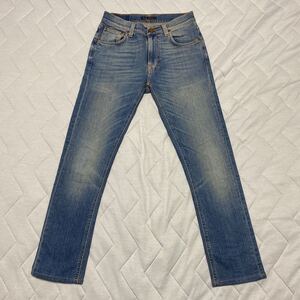 11C【着少】ヌーディージーンズ Nudie Jeans ストレッチ MADE IN ITALY デニム ジーンズ ジーパン パンツ 28 LEAN DEAN スリム 格安