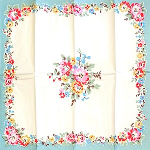 【即決】ペーパーナプキンバラ売り1枚から ポケットサイズ 【Cath Kidston】BLEACHED FLOWERS blue