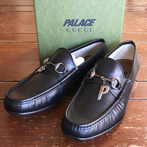 【未使用/付属品付】GUCCI × PALACE/グッチ × パレス/シルバー925/ホースビット/Pチャーム/ローファー/サイズ8(インソール約27〜27.5cm)