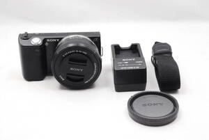 ★良品★ 即決 即使用可 売切 SONY ソニー α NEX-5 ボディ E PZ 16-50 F3.5-5.6 OSS SELP1650 標準ズームレンズセット ブラック（R6-681）