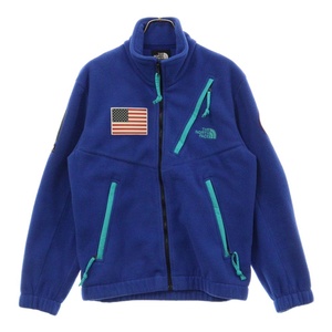 シュプリーム 17SS×ザノースフェイス Trans Antarctica Expedition Fleece Jacket アンタークティカ フリースジャケット ブルー