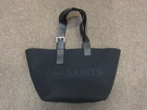 ALLSAINTS　オールセインツ　リアルレザー使用フェルト トートバッグ　ANIK SPACIOUS FELT LOGO TOTE BAG ANIK SPACIOUS ロゴ 鞄 牛革12149