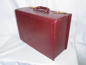 カルティエ Cartier 書類バッグ ビジネス トランク マスト ボルドー ナンバーロック式 中古品