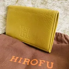 HIROFU センプレ 二つ折り財布 レザー ウォレット 本革 イエロー