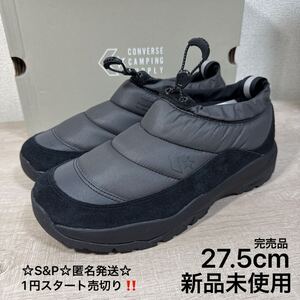 1円スタート売切り 新品未使用 27.5cm 定価14300円 CONVERSE SPO CP TL コンバース スニーカー スリッポン 黒 ブラック ウインター仕様