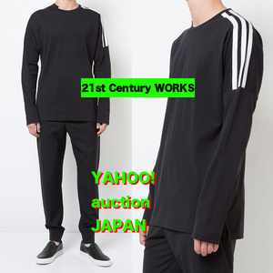 Y-3 18SS 3本ライン ドロップショルダー カットソー 黒 XS 希少!