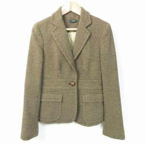 美品 J.crew ジェイクルー ヘリンボーン 1B シングル テーラードジャケット 5F ブラウン ◆