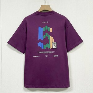 上級ヨーロッパ製※定価2万◆ブルガリア発※RISELIN 半袖Tシャツ コットン100% 吸水速乾 ソフト 通気 数字 ゆったり シンプル 夏 XL/50