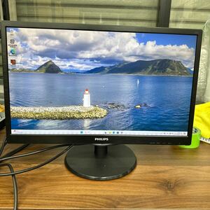 junk-50 Philips 223v5L 22インチ液晶モニター　フルHD HDMIで検品 バックライト難あり　電源ケーブル付き